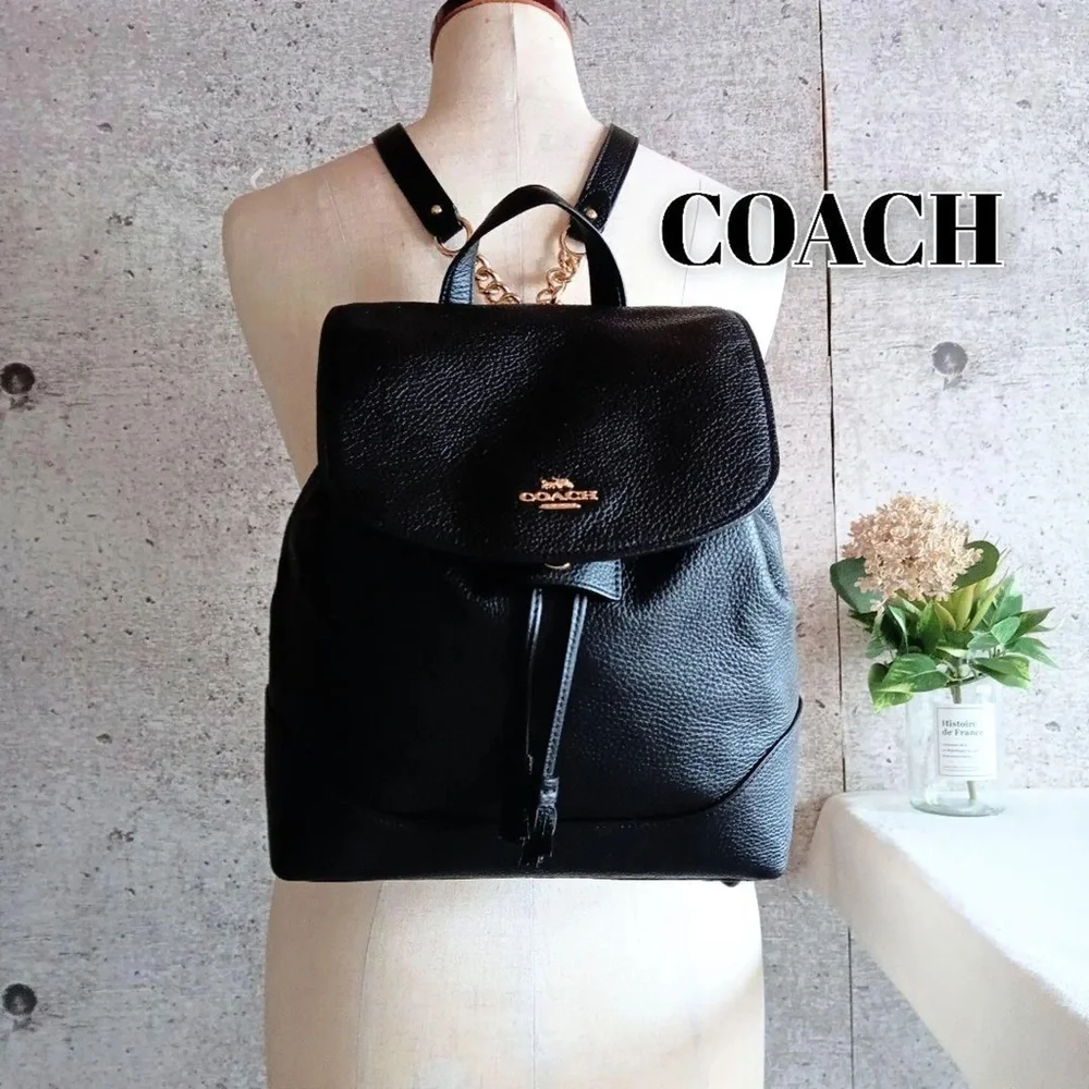 Coach Elle Backpack in black pebbles
Leather. Like new. Gold tone hardware. - Picture 7 of 16